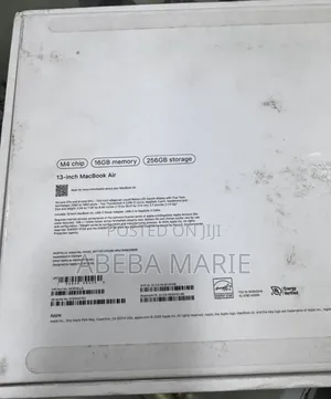 New Laptop Apple MacBook Air 2025 M4 13-Inch 16GB Apple M4 SSD 256GB