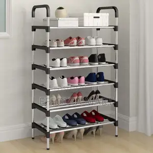 6 Layer Stainless Steel Shoes Rack ጫማ እና የተለያዩ ዕቃወች ማስቀመጫ