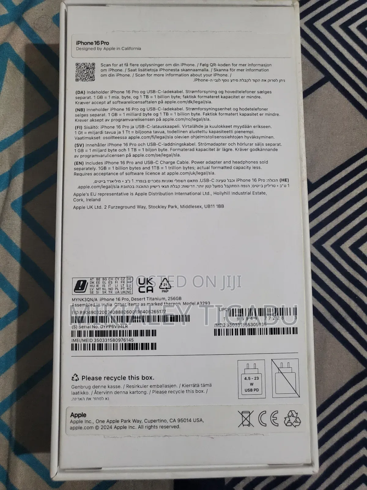 New Apple iPhone 16 Pro 256 GB