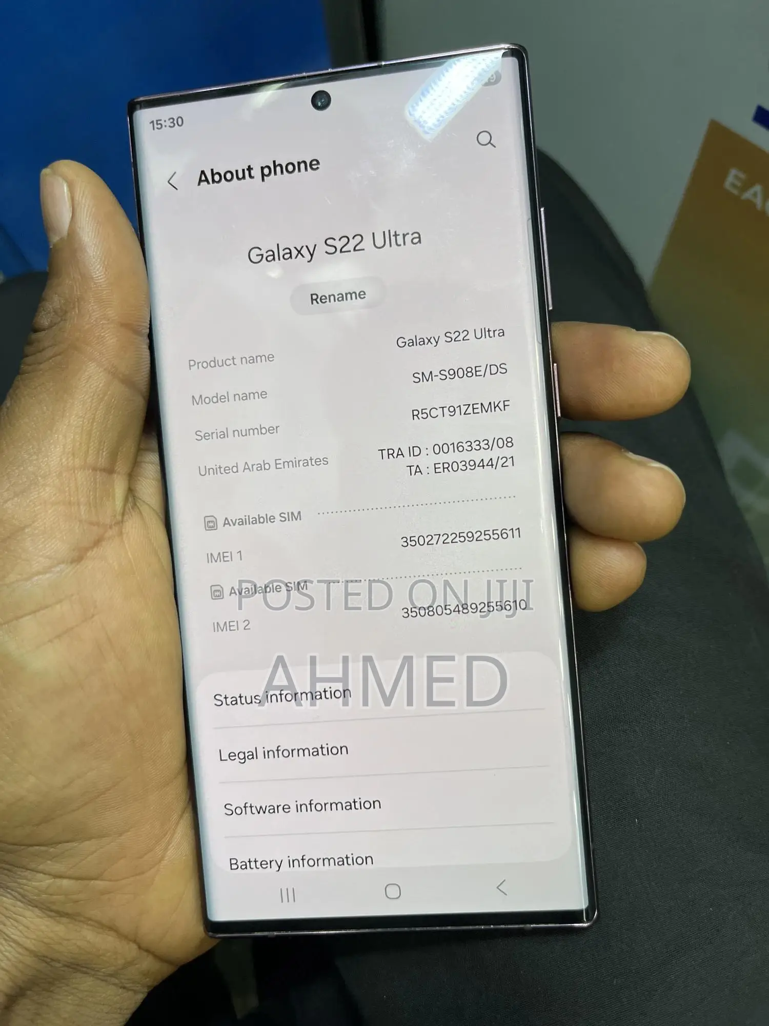 New Samsung Galaxy S22 Ultra 256 GB Purple