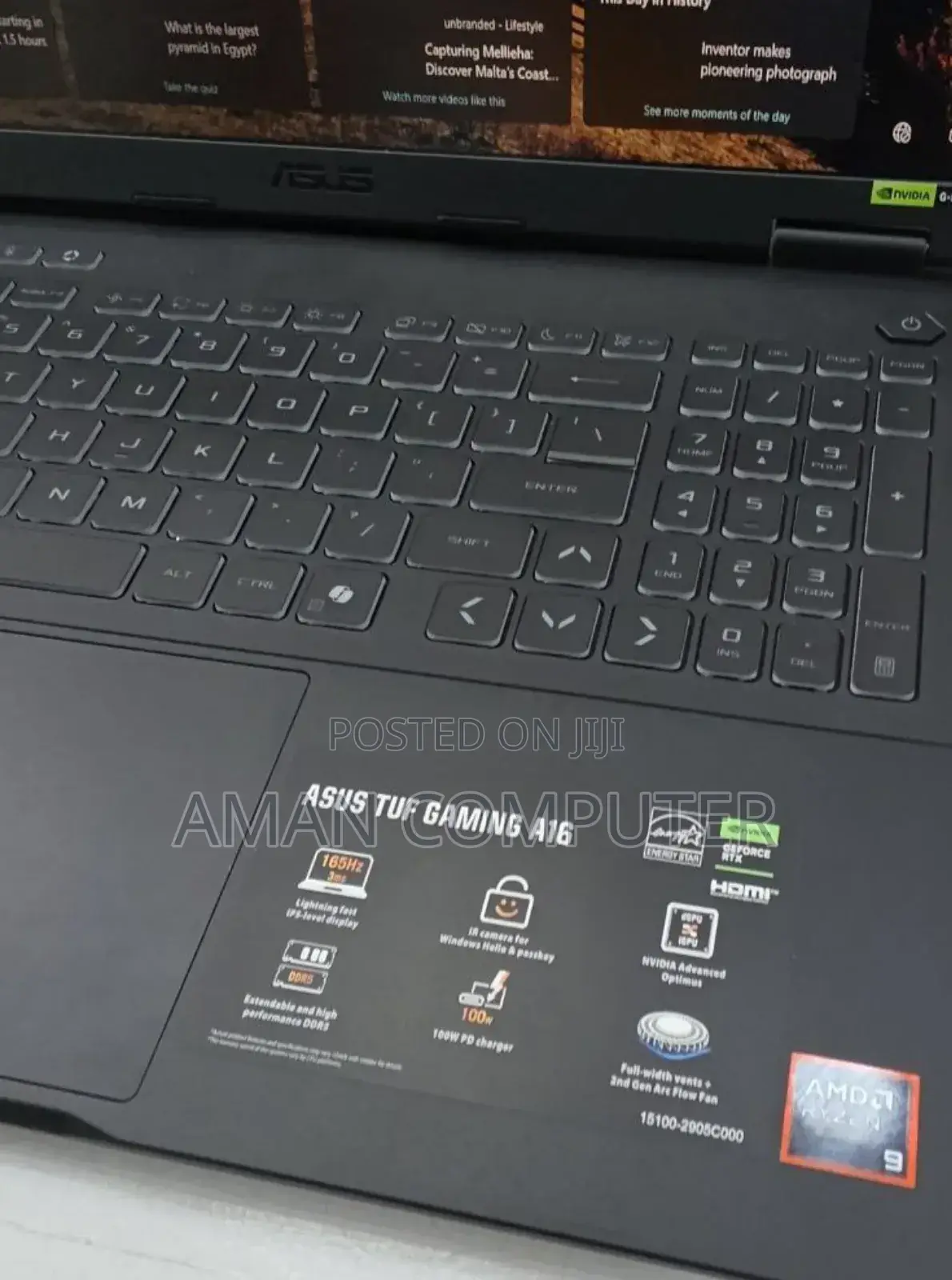 New Laptop Asus TUF Gaming F16 32GB AMD Ryzen 9 SSD 1T