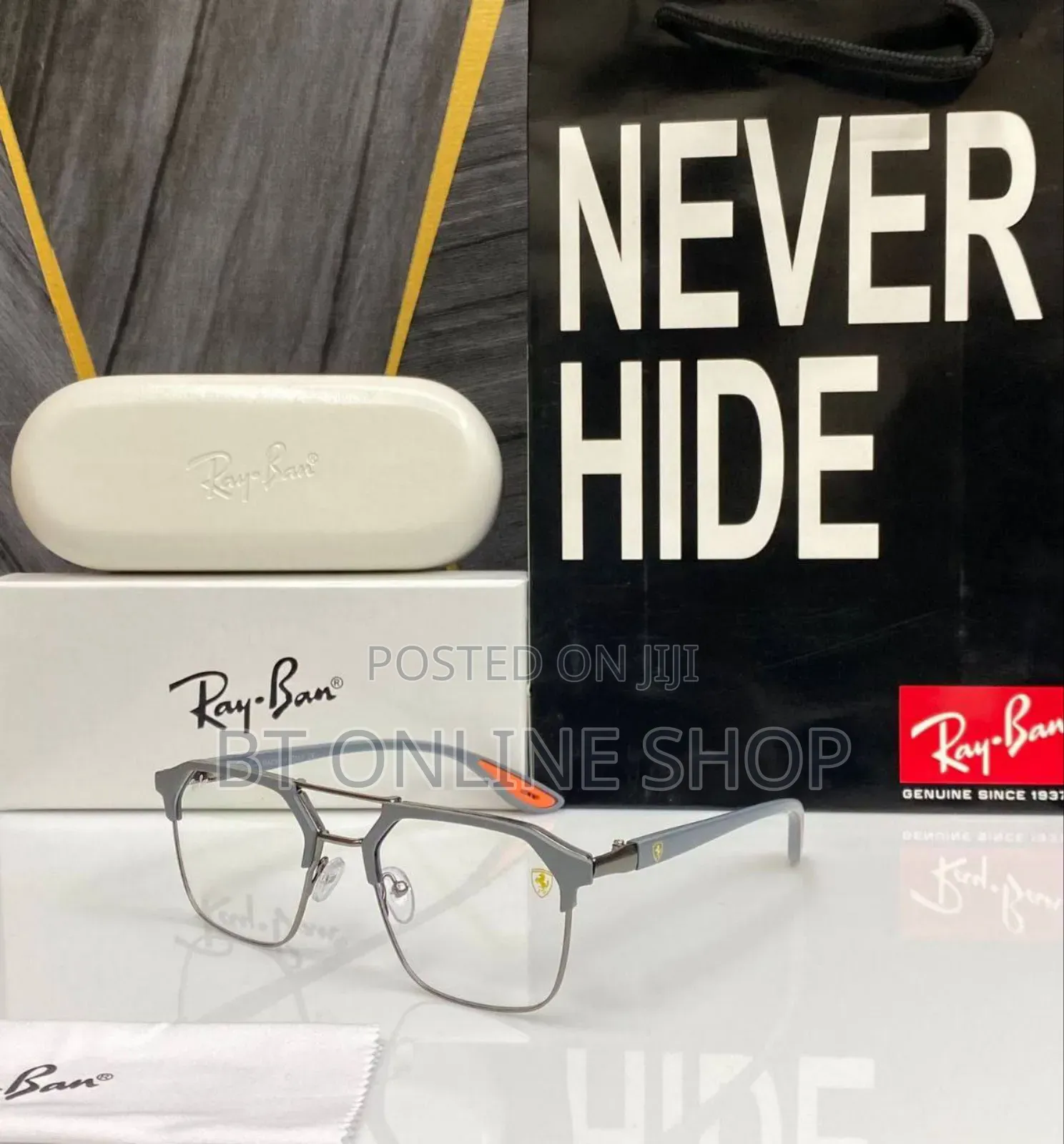 Rayban Bold Square Ferrari Blue Light Filter