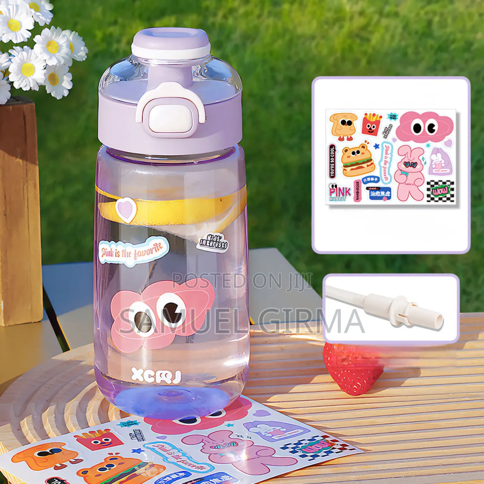 Mk- 0685 Cute Kids Straw Plastic Cup Size: 700 Ml