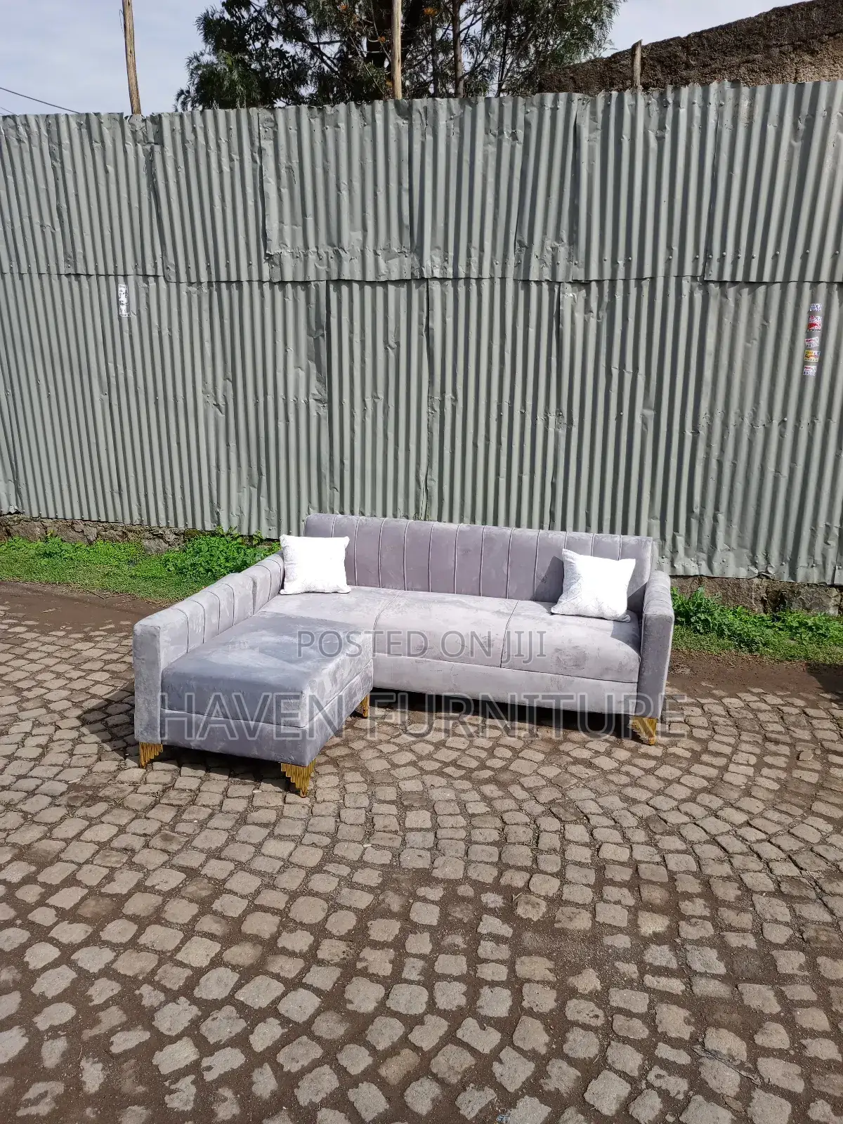 Grey With Back Sofa