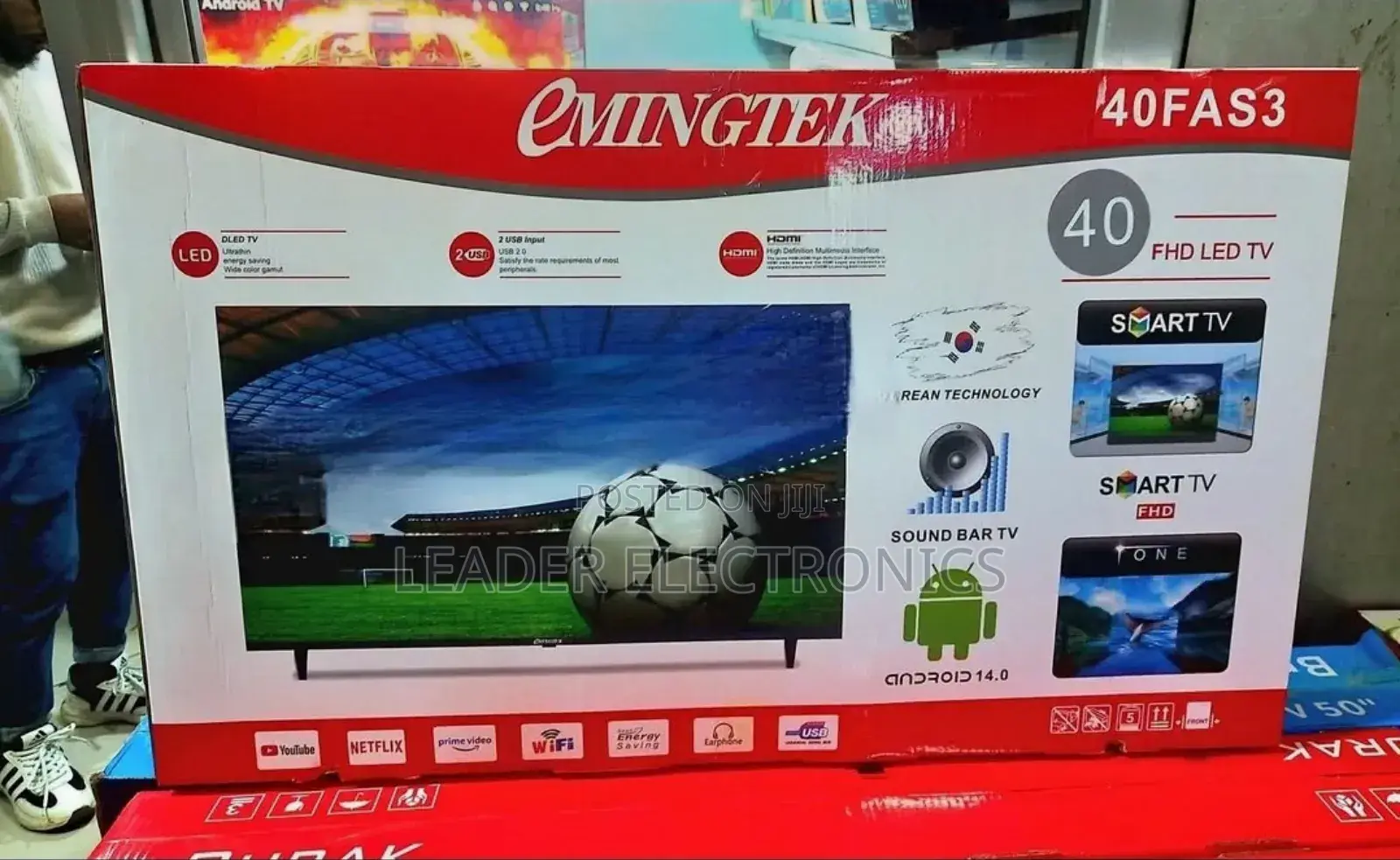 Emingtek Tv 40" Smart Android Frameless Design New