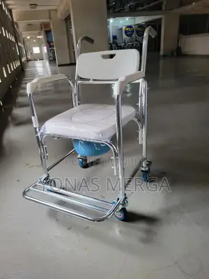 Photo - 3-in-1 Shower Commode Wheelchair籍፵toilet Chair鴛፺pot Shower Chair\Wheel