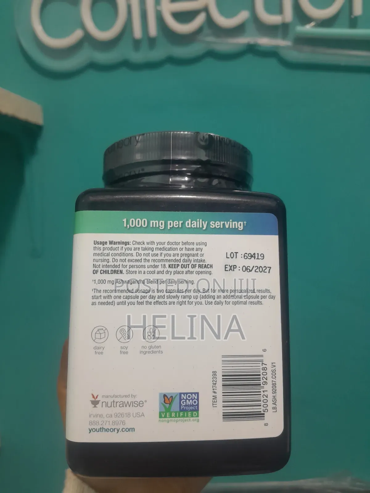 Youtheory Ashwagandha 1000mg 180 Capsules From Usa