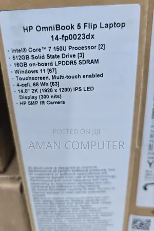 New Laptop HP OmniBook 5 Flip 16GB Intel Core I7 SSD 512GB