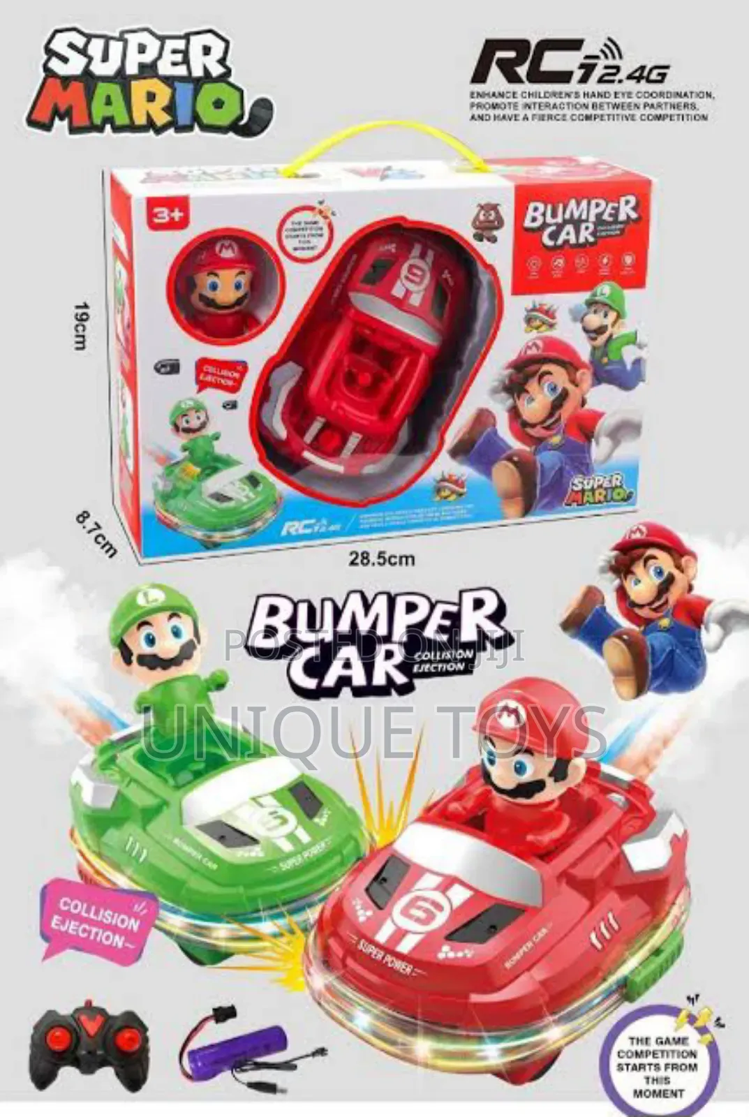 Super Mario Rc Bumper Cars – Crash Battle Set