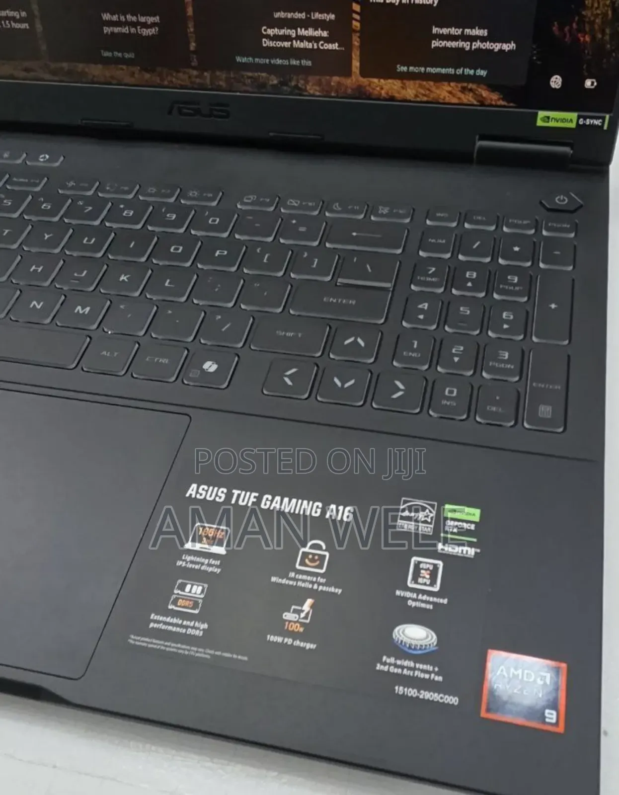 New Laptop Asus TUF Gaming F16 32GB AMD Ryzen 9 SSD 1T