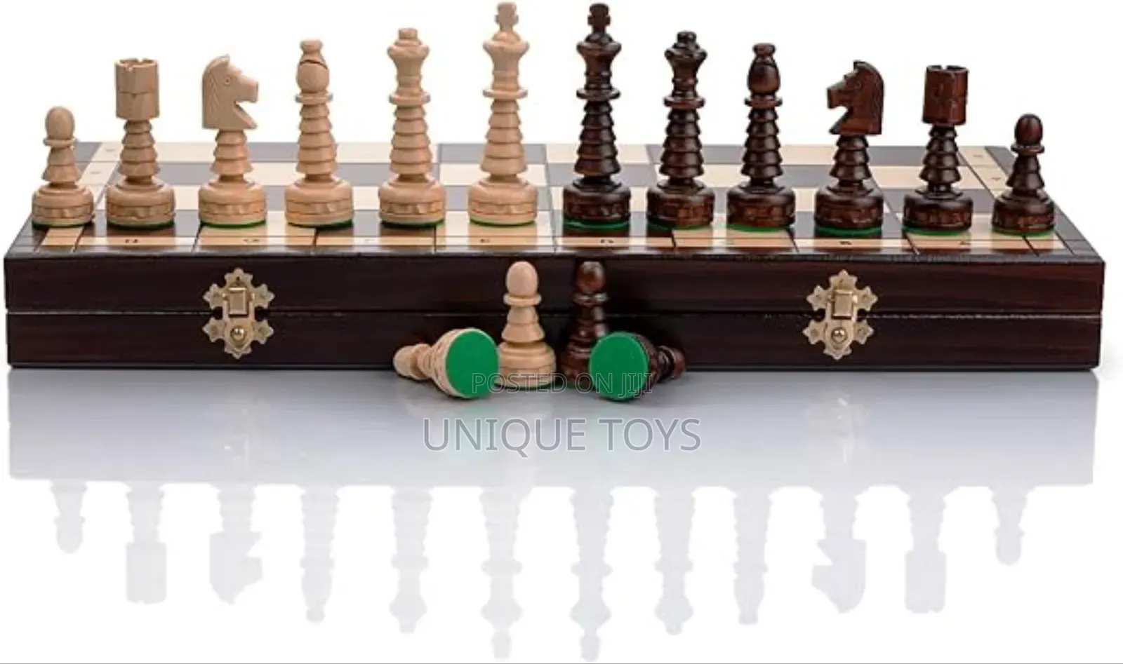 3-in-1 Classy Wooden Chess, Checkers Backgammon Board Game Set