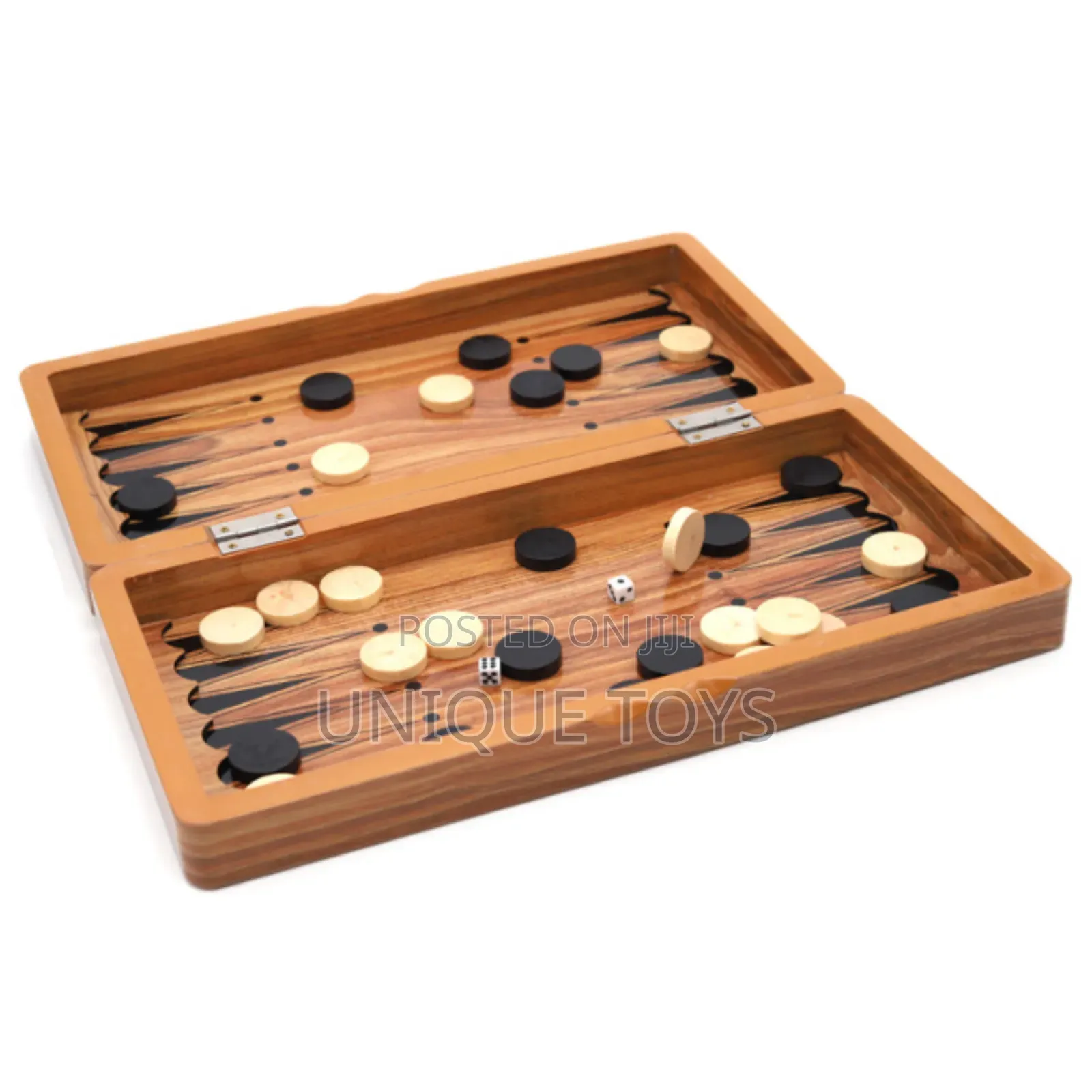 3-in-1 Classy Wooden Chess, Checkers Backgammon Board Game Set