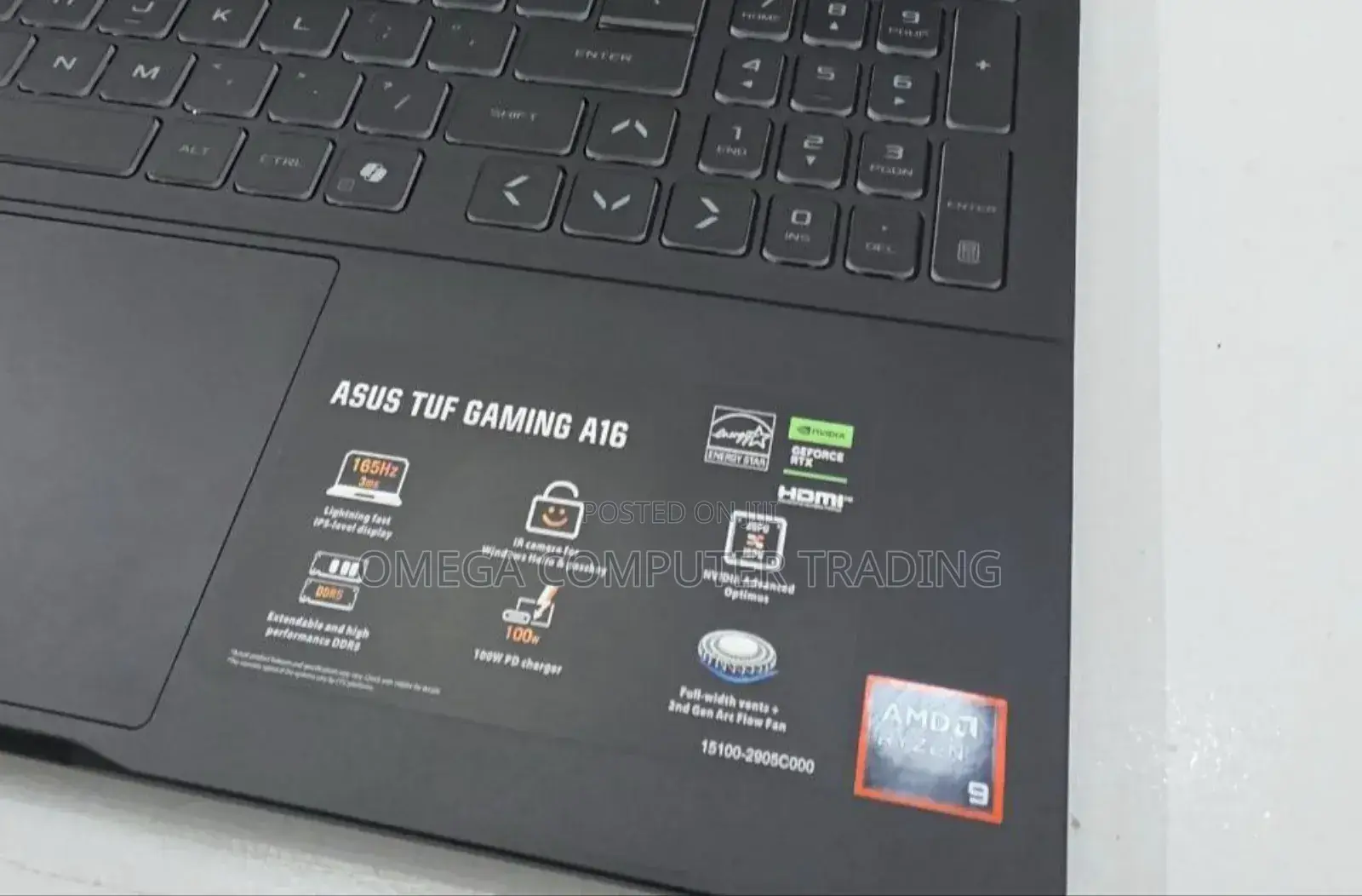 New Laptop Asus TUF Gaming A15 16GB AMD Ryzen 9 SSD 1T