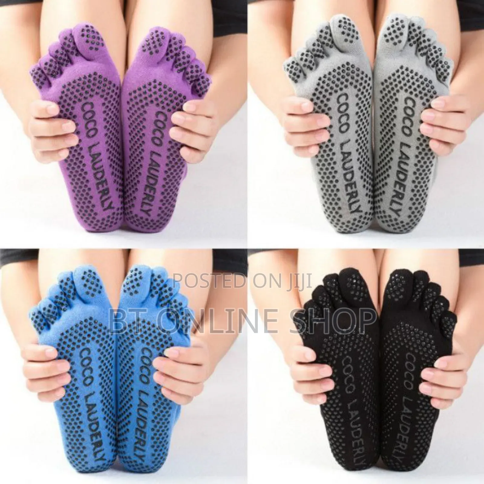 1pair Non-Slip Sweat-Absorbent Yoga Socks Split Toe Socks