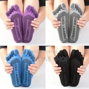 1pair Non-Slip Sweat-Absorbent Yoga Socks Split Toe Socks