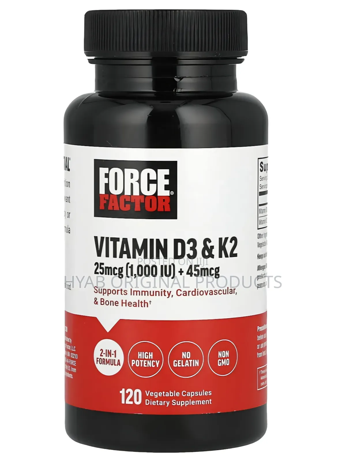 Force Factor Vitamin D3 , 120 Vegetable Capsules