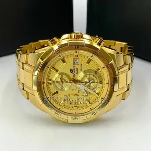 Edifice Face Casio Full Gold Watch