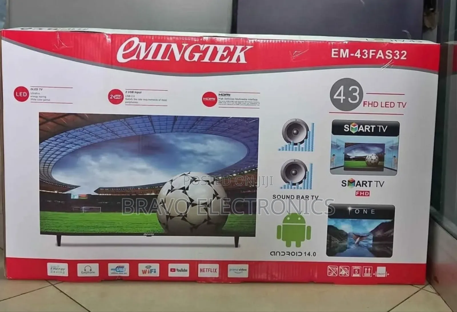Emingtek 43" Frameless Android 14.0 Tv – Smart Stunning!