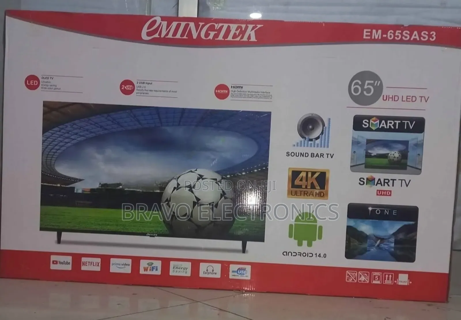 Emingtek 65" Android 14 Frameless Tv Big Entertainment!