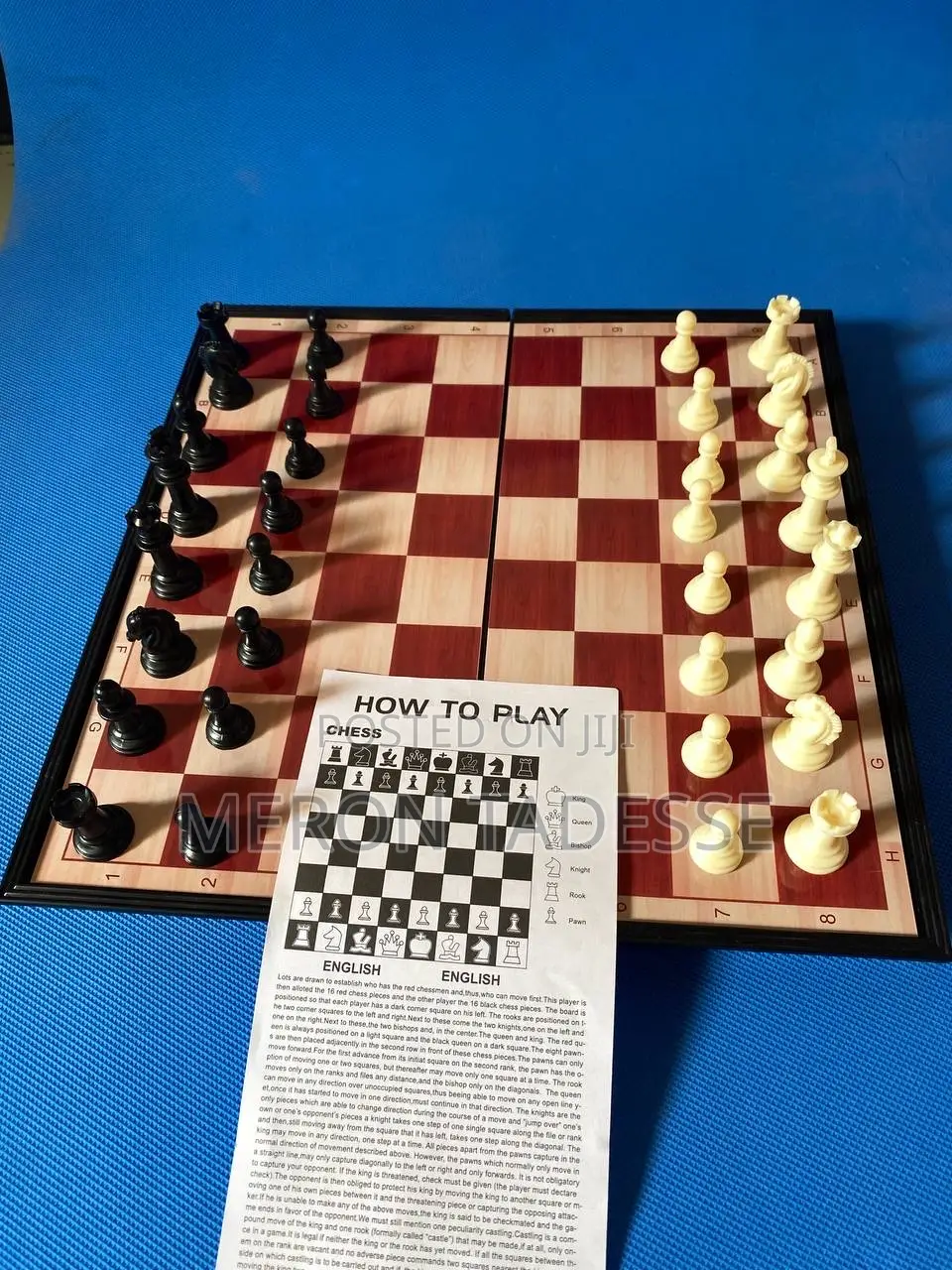 Non- Magnetic Foldable Chessboard Chess Game ታጣፊ ቼዝቦርድ