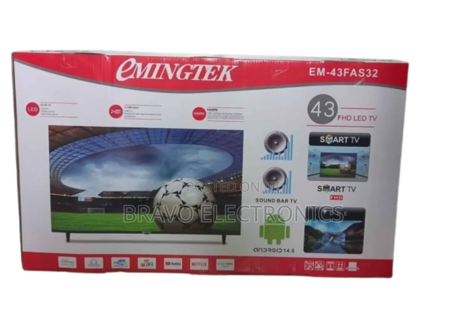 Emingtek 43" Frameless Android 14.0 Tv – Smart Stunning!