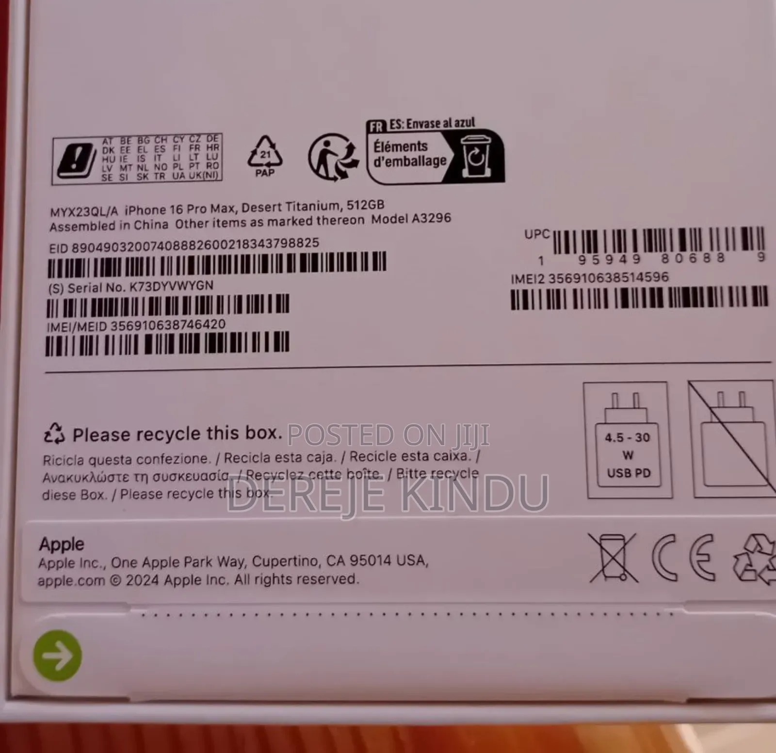 New Apple iPhone 16 Pro Max 512 GB Silver