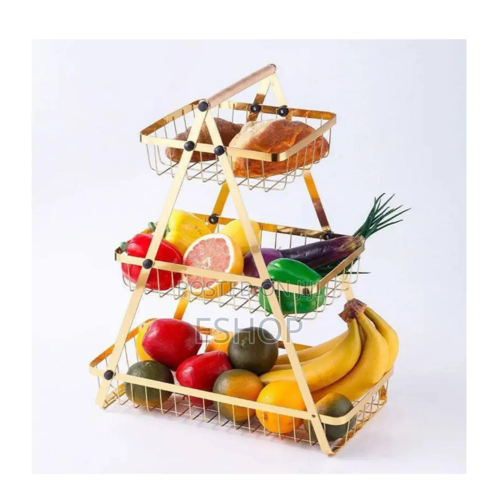 Rust-Free Stainless Steel 3-Tier Kitchen Storage Basket Organizer