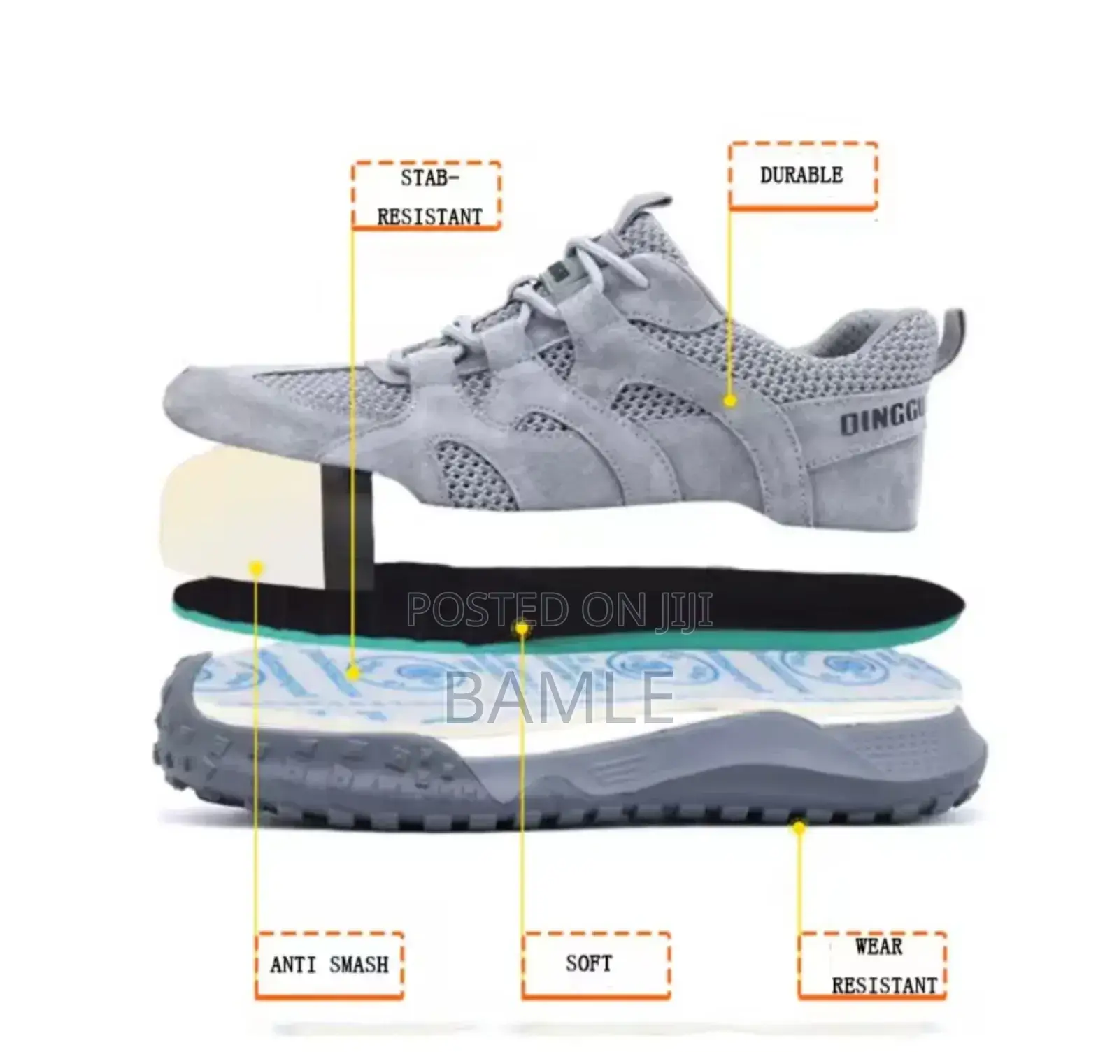 Rubber Thick the Sole Safety Shoes Durable Protective Shoes Work Shoe