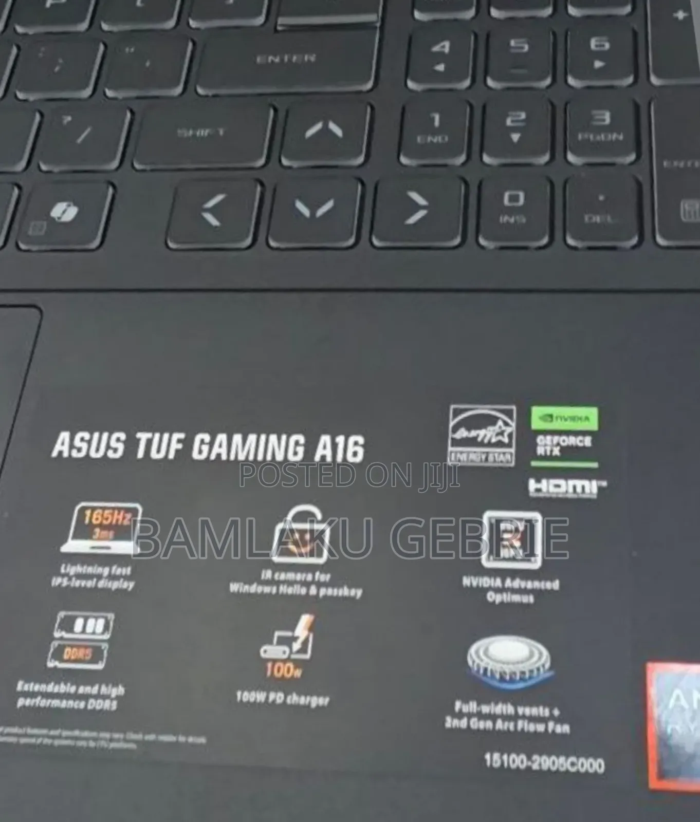 New Laptop Asus TUF Gaming A15 16GB AMD Ryzen 9 SSD 1T