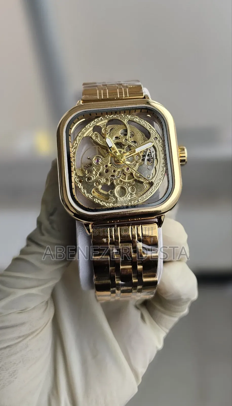 Fossil Full Skeleton Square Waterproof Mechanical Men's Wrist Watch