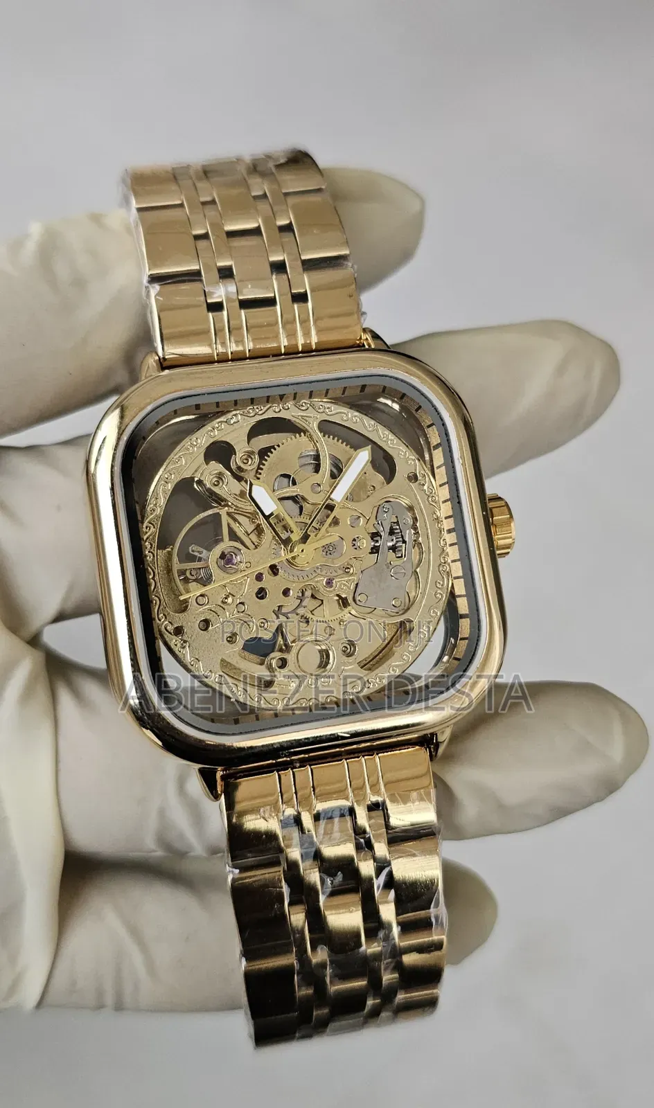 Fossil Full Skeleton Square Waterproof Mechanical Men's Wrist Watch