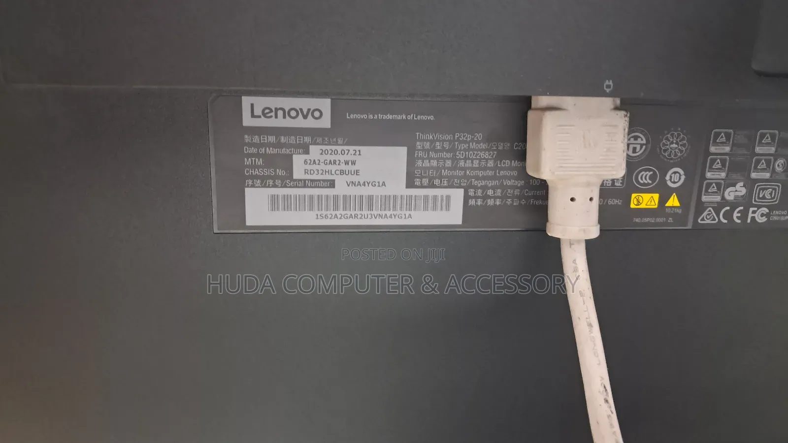 Lenovo Thinkvision P32p-20 31.5" Uhd Monitor