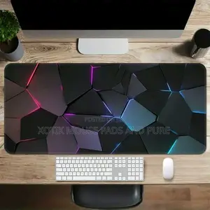 3d Lined Geometric Pattern Large Gaming Mouse Pad - Desk Mat