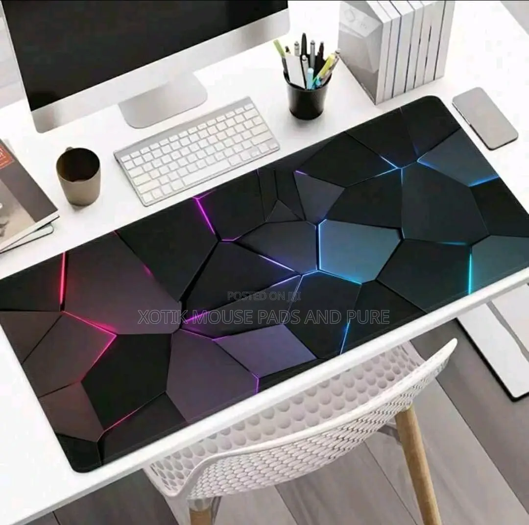 3d Lined Geometric Pattern Large Gaming Mouse Pad - Desk Mat
