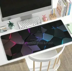 3d Lined Geometric Pattern Large Gaming Mouse Pad - Desk Mat
