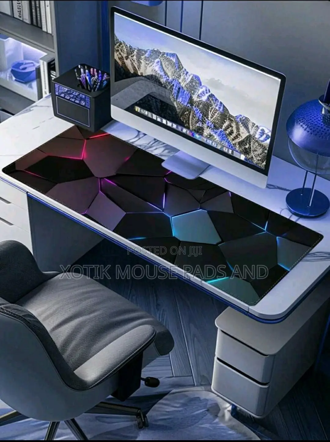 3d Lined Geometric Pattern Large Gaming Mouse Pad - Desk Mat