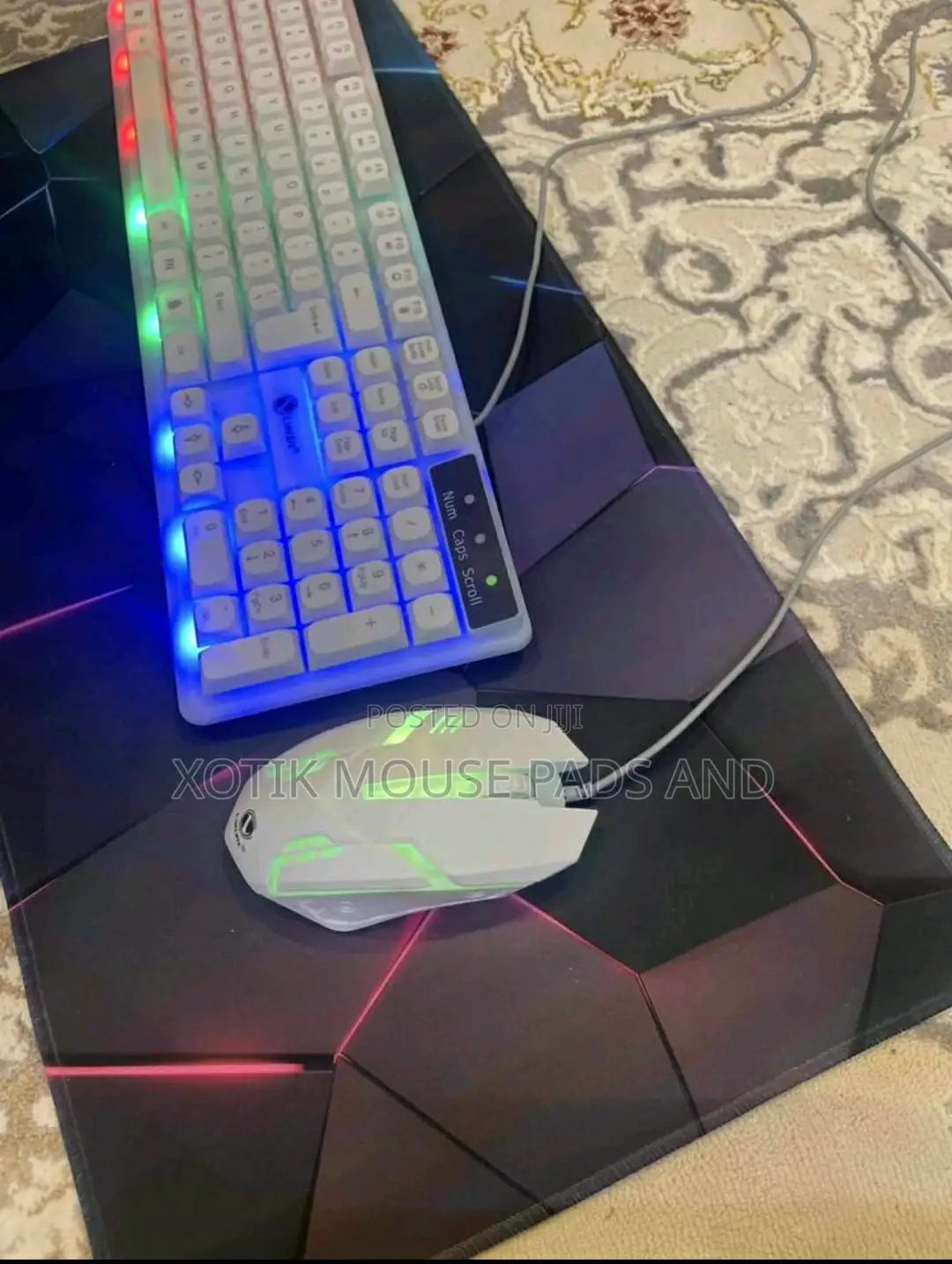 3d Lined Geometric Pattern Large Gaming Mouse Pad - Desk Mat