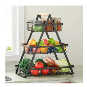 Tall Vertical 3-Layer Fruit Basket - Saves Counter Space