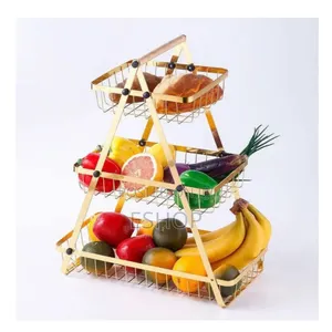 Photo - Durable Iron Multi-Purpose Kitchen Display Stand, Black Gold