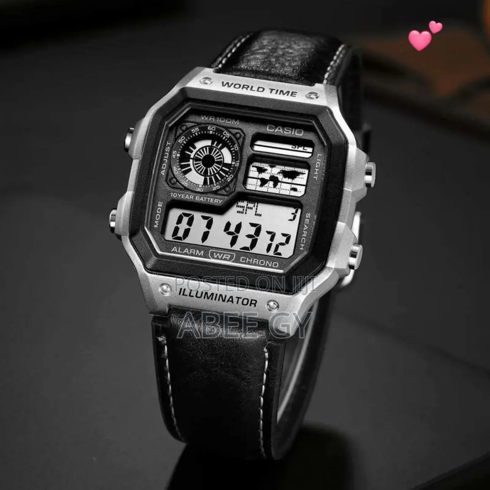 *Casio*
*Features:-*
• Digital Display: Shows Time, Date,