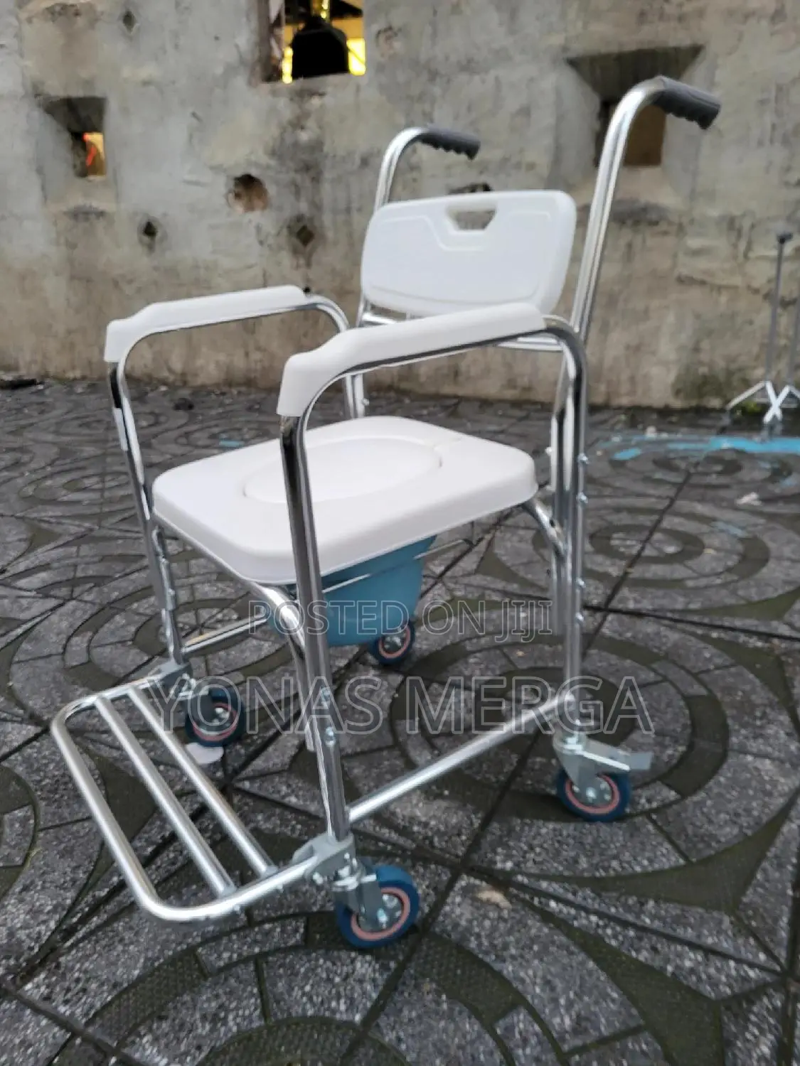 Toilet Chair糰二seat Back, Bathroom Support潯፴wheels Built in Toilet