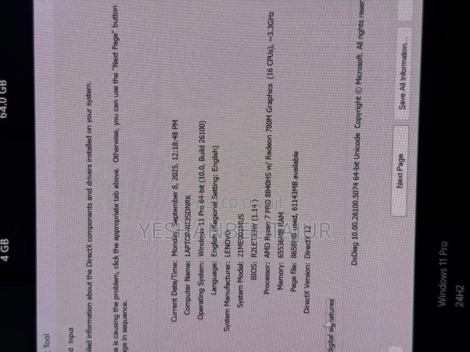 New Laptop Lenovo Thinkpad P14s 64GB AMD Ryzen 7 SSD 1T