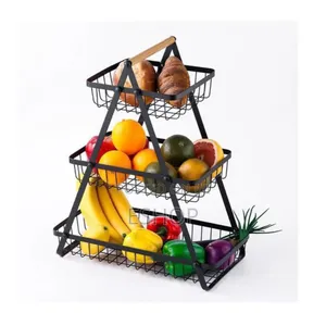 Stylish 3-Level Hanging Basket for Fruits, Vegetables, or Snacks