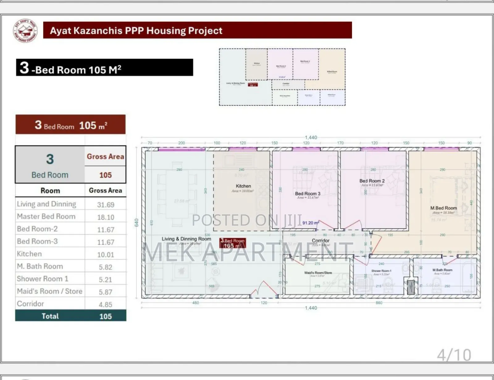 3bdrm Apartment in ካዛንቺስ, Kirkos for sale