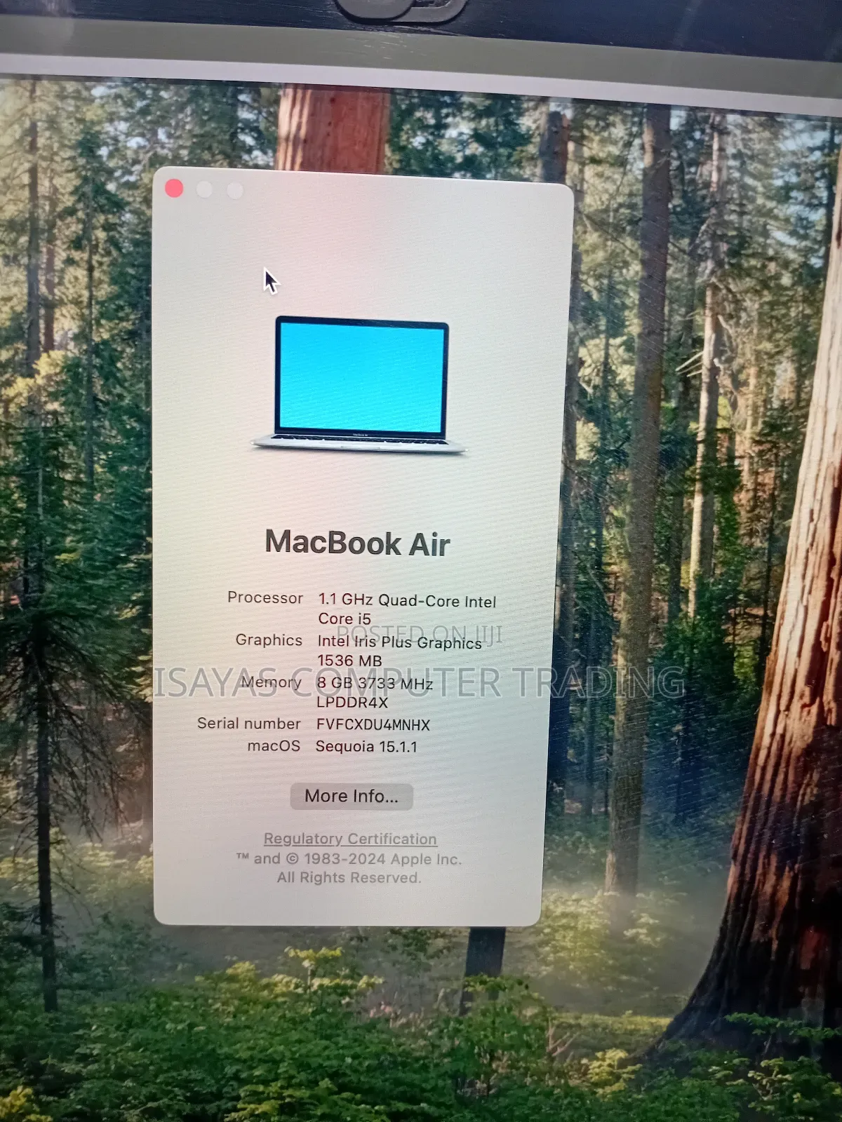 New Laptop Apple MacBook Air 2020 8GB Intel Core I5 SSD 256GB