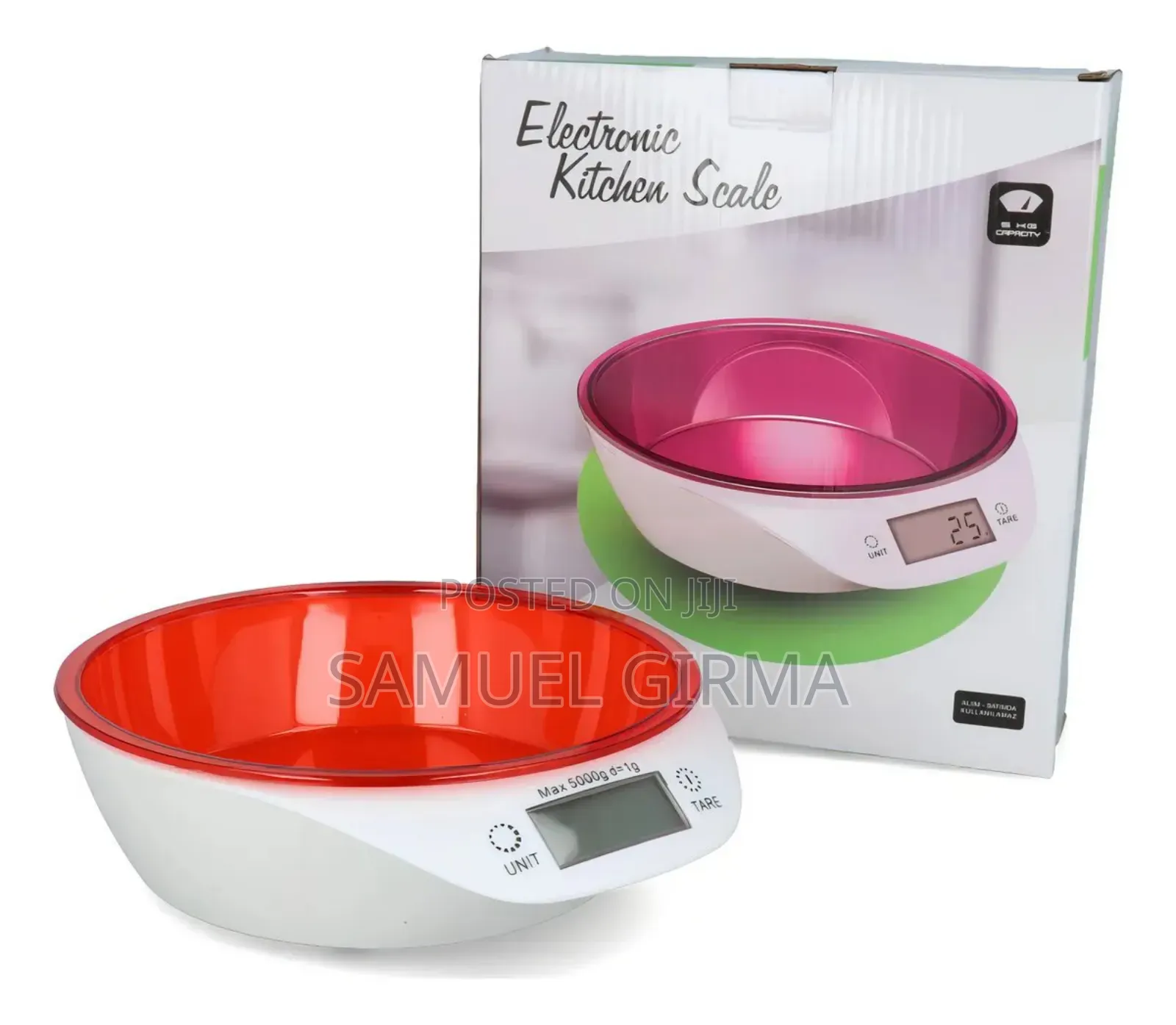 0.1ግራም እስከ 5ኪሎ ድረስ መመዘን የሚያስችልelectronic Kitchen Scale