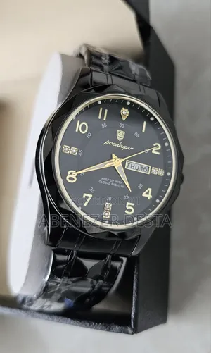 Poedagar Full Black Watch for Mens