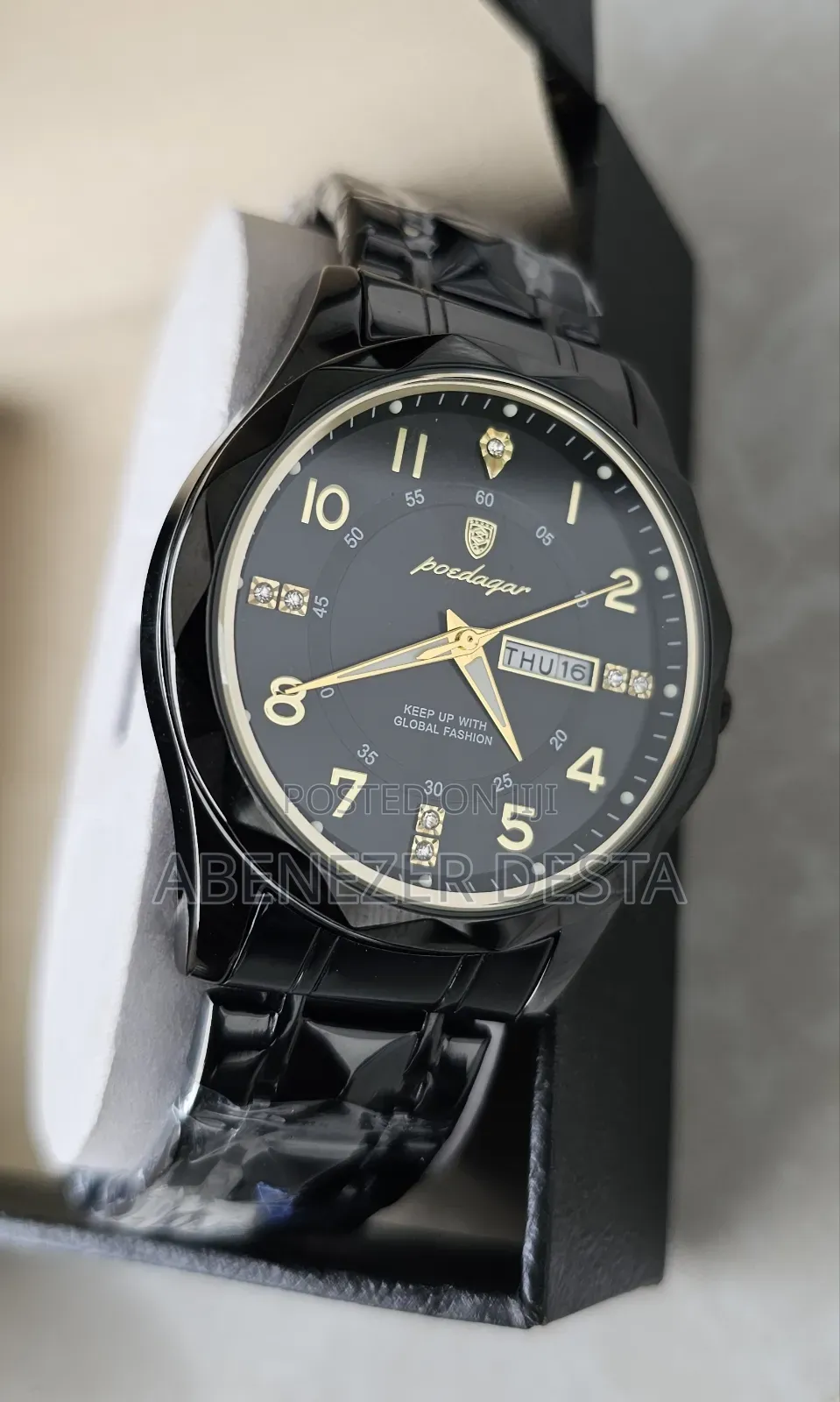 Poedagar Full Black Watch for Mens
