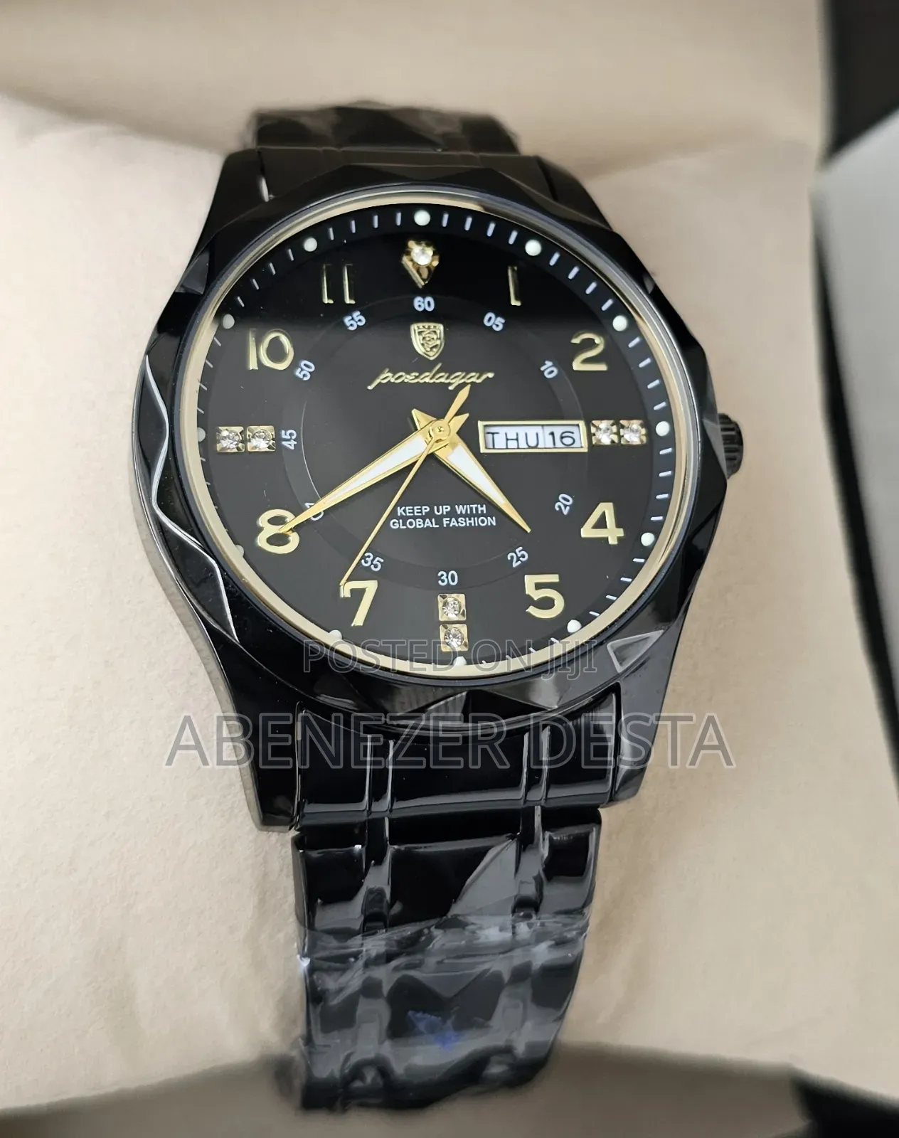 Poedagar Full Black Watch for Mens