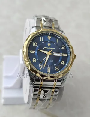 Poedagar Mens Watch Poedagar Golden Strip Blue